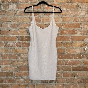 Champagne Sparkle Low Back Mini Dress - Medium